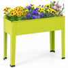 Costway 24\" Lit De Jardin Eleve Avec Les Jambes Boite De Planteur En Metal Elevee Trou De Drainage Cour Arriere Vert
