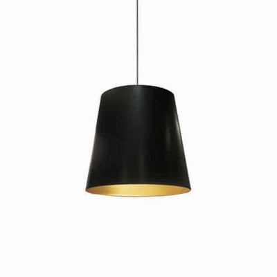 Dainolite Oversized Drum 1 Light Pendant Medium Black/Gold Shade Lamp|Luminaire suspendu moyen de Dainolite avec très grand abat-jour cylindrique noir et doré, et 1 ampoule