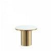 Table d’appoint Glenn Modern Glam avec plateau en pierre frittee, finition or