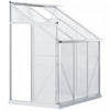Outsunny Serre De Jardin A Acces Direct Aluminium Polycarbonate Avec Toit Ventile Pour Plantes, Herbes Et Legumes 6.3' X 4.2' X 7.2' Silver