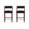 Tabouret de comptoir moderne en bois Patricia avec revetement en tissu, noir – Lot de 2