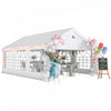 Outsunny Chapiteau 6 x 4 m, Tente de Reception Robuste avec Fenetres, Blanc