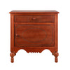 Amelia Table de Nuit Vintage de 24\" avec Tiroir Sculpte et Cabinet, Marron