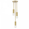 Luminaire suspendu Adams de Dainolite avec fini laiton vieilli et 3 ampoules