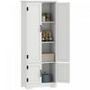 HOMCOM Garde-manger de cuisine 60 po, meuble de rangement, blanc