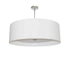 Luminaire suspendu Helena de Dainolite de 22 po de diamètre avec abat-jour blanc qui diffuse la lumière, fini chromé poli et 4 ampoules