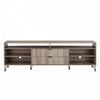 Meuble TV moderne Dumbo 85\" a cannelures, finition brun dore
