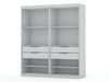Armoire contemporaine moderne Mulberry 36\" en blanc - Ensemble de 2