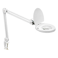 Lampe à loupe de Dainolite avec fini blanc et ampoule à DEL de 8 W
