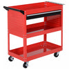 Homcom Chariot A Outils Roulant Avec Rangement Pour Garage, Rouge