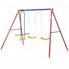 Outsunny Balancoire En Metal Avec 2 Sieges Planeur Cadre Forme De A Stand Reglable Corde A Suspendre Pour Aire De Jeux D'arriere-cour Ensemble De Jeu Exterieur Pour Enfant De 3 A 5 Ans 352 Lb