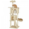 Arbre a chats de 160 cm avec poteaux a griffer en sisal, beige