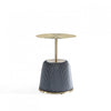 Table d’appoint moderne Anderson en metal avec plateau et revetement gris