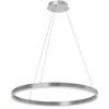 Lustre Circulo de Dainolite en acrylique blanc qui diffuse la lumière, avec fini argenté et ampoule de 34 W