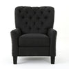 Lily Fauteuil Relax Inclinable A Dossier Inclinable En Tissu Aspect Lin Avec Clous Decoratifs, Gris Fonce Antique