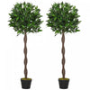 Outsunny Lot de 2 Arbres Artificiels de Laurier 4pi avec Pot