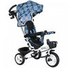 Qaba Tricycle Pour Tout-petits, Velo Poussette Avec Poignee De Poussee Parentale, Paniers De Rangement, Porte-gobelet, Garde-corps De Securite Et Ceinture De Securite, Pour 12 A 60 Mois, Bleu Clair