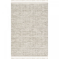 Carpette à poil long Quinto beige à motif de vagues - 6 pi 3 po x 9 pi