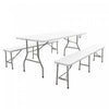 Outsunny Ensemble De Table De Pique-nique En Pehd Pour 6 Personnes, Blanc