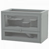 Pawhut Cage Pour Hamsters De 24\", Cage Pour Petits Animaux A 2 Niveaux Avec Toit Ouvrant, Espace D'enclos, Plates-formes, Niche Pour Hamsters Nains, Gerbilles, Chinchillas, Gris