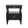 Emma Table de Nuit en Bois a 2 Tiroirs pour Chambre a Coucher avec Pieds Antiderapants, Noir