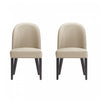 Chaise de salle a manger moderne en bois Hillman avec revetement en tissu couleur sable - Lot de 2