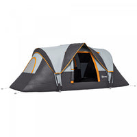 Outsunny Tente De Camping Exterieure 5-6 Personnes, Blanc Creme Et Noir