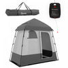 Tente De Douche Outsunny Avec Sac De Douche, Sol, Sac De Transport, Gris