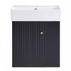 Rachel Meuble-lavabo Flottant De Salle De Bain 21,6\" Avec Vasque En Ceramique, Porte A Fermeture Douce Et Rangement Cote Gauche