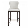 Tabouret de bar Blair moderne en bois avec assise rembourree, coloris blanc