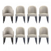 Ensemble de 8 chaises de salle a manger Hillman Modern en gris clair