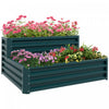 Outsunny Lit De Jardin Sureleve A 2 Etages En Acier Galvanise, Vert