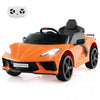 Costway 12v Electrique Enfants Ride On Car Avec Telecommande Connection Sans Fil Lumieres Orange