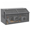 Pawhut Cage En Bois Pour Hamster, 33,5\"l, Cage Pour Petits Animaux Pour Hamster Nain Syrien, Gerbilles, Souris Avec Pont Suspendu, Echelles, Dessus Ouvrant, Plate-forme, Gris