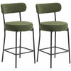 HOMCOM Lot de 2 tabourets de bar modernes, hauteur comptoir 27 po, vert