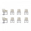 Ensemble de salle a manger moderne Serena 8 pieces en ivoire