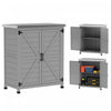 Outsunny Armoire De Rangement En Bois , Abri De Jardin Avec Etagere, Gris