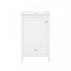 Puret Meuble-Lavabo Simple 20 po avec Etagere de Porte et Tiroir Coulissant, Blanc