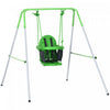 Outsunny Balancoire 2 En 1 Pour Tout-petits, Balancoire Pour Enfants Avec Harnais De Securite Pour Jouer En Interieur Et En Exterieur, Balancoire Robuste Pour 6 A 36 Mois, Vert