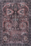 Aqua Flammes Brunes Tapis Lavable Et Antiderapant A Poils Ras 5'x7'