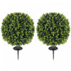 HOMCOM 2 pieces de boule de topiaire artificielle en eucalyptus avec piquets