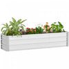 Outsunny Lit de jardin sureleve galvanise avec gants d'installation Argente