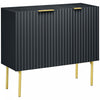 HOMCOM Meuble d'appoint avec pieds dores pour salle a manger couloir, noir