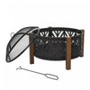 Outsunny Foyer De 31 Po, Brasero A Bois 2 En 1 Avec Couvercle, Grill, Noir