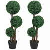 HOMCOM Lot de 2 Buis Artificiels a Trois Boules 3pi, Vert