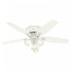 Ventilateur de plafond à profil bas du constructeur avec luminaire - Blanc