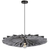 Luminaire suspendu Plegado de Dainolite avec abat-jour en feutre gris, fini noir mat et 1 ampoule
