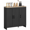 HOMCOM Armoire buffet moderne avec etageres reglables, noir