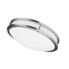 Plafonnier affleuré Cfled de Dainolite de 16 po de diamètre, avec abat-jour blanc et fini chromé satiné