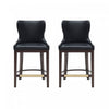 Tabouret de comptoir Blair moderne en bois et tissu, noir - Lot de 2